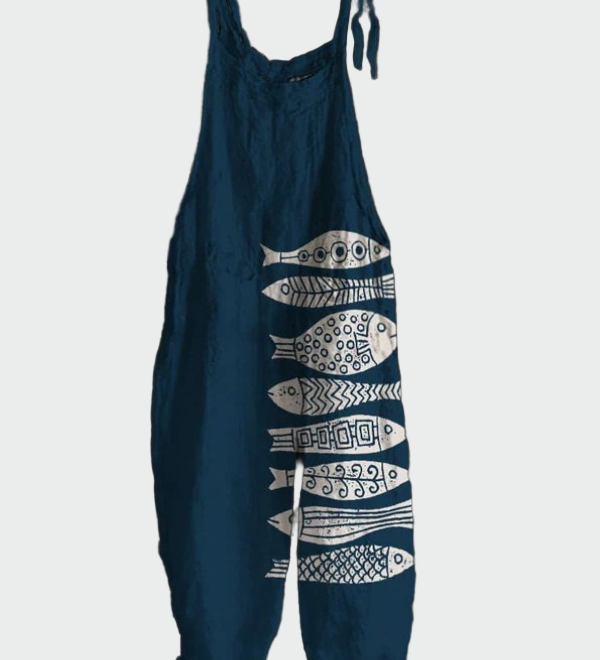 Retro jumpsuit su gėlių raštu – Elegantiškas stilius ir patogumas