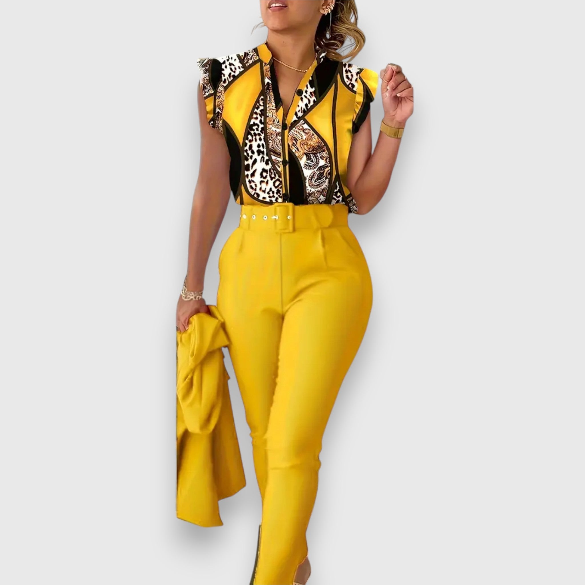 Dvišalės komplektas su moderniu leopardų raštu